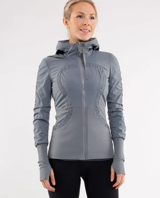 Chaqueta con Capucha Gris Reversible Lululemon Dance Studio Para Mujer Cremallera Completa Talla 6 Pequeña Foto 1 de 4