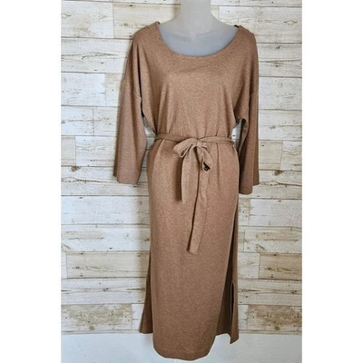 Vestido de salón de algodón orgánico entrelazado talla grande Haven Well Within Talbots cinturón Foto 1 de 4