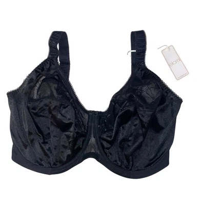 Elomi Cate Full Cup Bra 36L Black Satin Sheer Lace NWT - Image 1 of 4