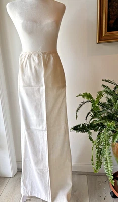 ANTIGUA FALDA BLANCA ALGODÓN CAMBIO DE SIGLO PRADERA/VICTORIANA/DESLIZABLE AJUSTE COMPLETO Foto 1 de 4