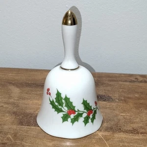 Vintage 1987 Macy's All The Trimmings Porzellan Weihnachten Stechpalme Abendessen Glocke  - Bild 1 von 5