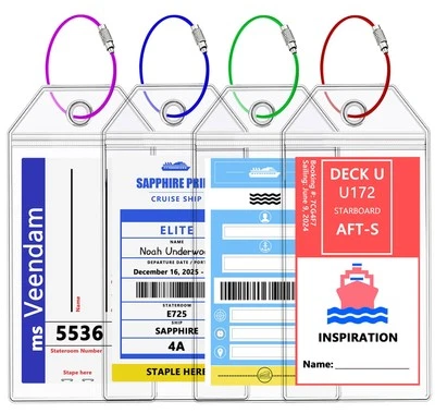 BODUOYEJIEYI NCL Princess MSC Cruise Luggage Tag Holders - Waterproof 4 pcs