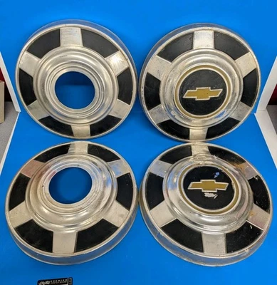 1973-1987 Chevy Dog Dish Hubcaps 4x4 Truck K20 K15 C20 Wheel Cover Hub Caps 12" - Image 1 of 4