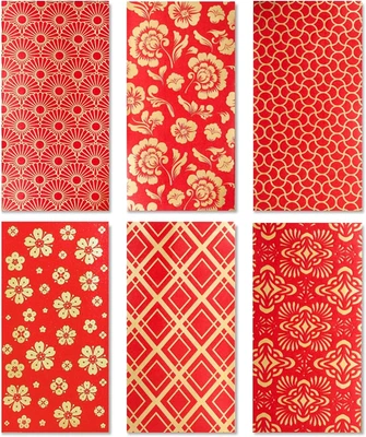 Sobres rojos de alta resistencia del año nuevo chino en lámina de oro, sobres de bolsillo rojos Chi Foto 1 de 4