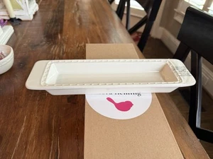 Nora Fleming Stoneware Pearl Dot Pearl Rim R6 Cracker Tray RETIRED, New in Box - Picture 1 of 4
