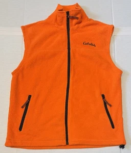 CABELAS - Men's Blaze Orange Soft Fleece Hunting Vest - Size Small - Picture 1 of 6