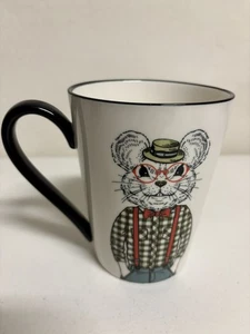 Signature Housewares Hipster Maus Tier Kaffeebecher Tasse 16,5 Unzen Steinzeug - Bild 1 von 10