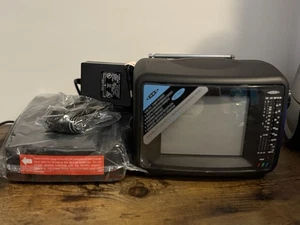 Yorx Portable 5” Color TV & AM/FM Radio- PT1901 Power Adaptors Included- WORKS! - Picture 1 of 9