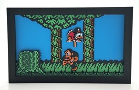Diorama DuckTales NES 3D Wall Art &bull; Display pixel stratificato scena giungla amazzonica