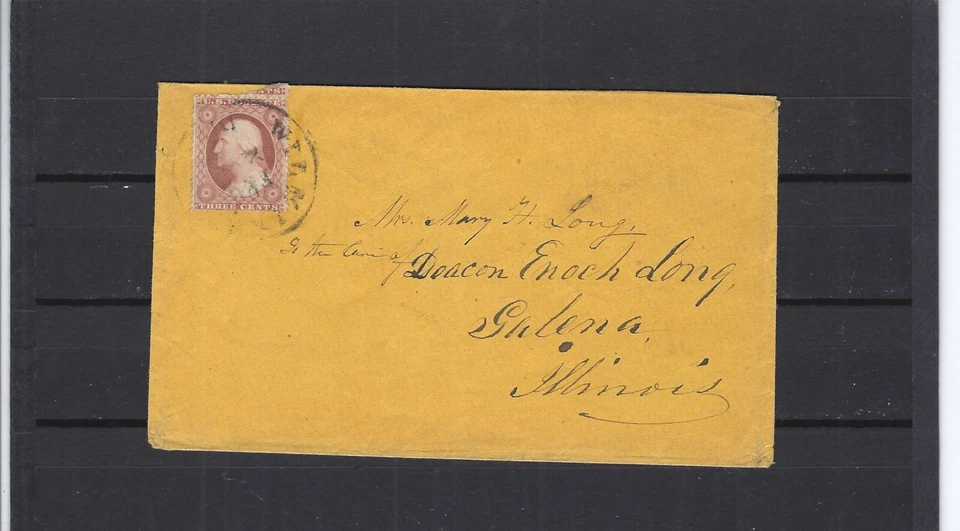 USA-1857?-COVER-3 C BROWN-PERFED-BLURRED STRIKE-FINE - Image 1 of 2