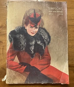 RARE 1944 1945 SIMPSONS FALL WINTER CATALOGUE BOOK HALIFAX DEPARTMENT STORE - Foto 1 di 17