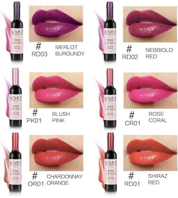 Aliver Wine Lip Tint, 6 Colours Long Lasting Waterproof Matte Lip Tint Set, Lip