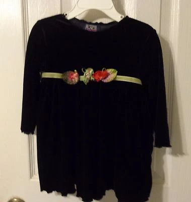 VESTIDO DE TERCIOPELO NEGRO THE CHILDRENS PLACE INFANTIL NIÑA 18-24 mts Foto 1 de 3