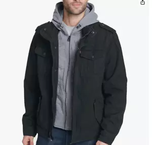 NEW Levi's Men's Washed Cotton Hooded Military Jacket (SIZE MEDIUM) - Picture 1 of 4