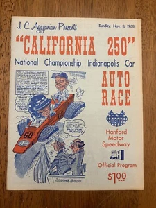 J C Agajanian California 250 Indianapolis Auto Race Program 11/03/1968 Mach 1 - Picture 1 of 10