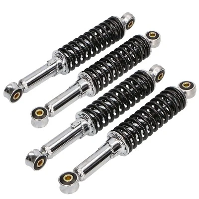 MZA GMBH - OFFIZIELLER HÄNDLER Simson Schwalbe Federbein Satz Stoßdämpfer Set verstellbar Chrom vorn & hinten