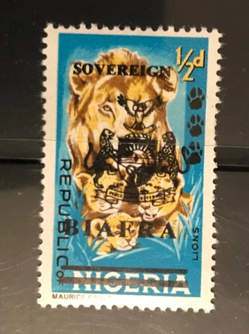 BIAFRA postage stamp 1968 Lions overprinted Cover