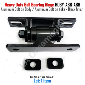 Heavy Duty Ball Bearing Hinge HDBY-ABB-ABB Alum Bolt on Body Yoke Black finish - Picture 1 of 3