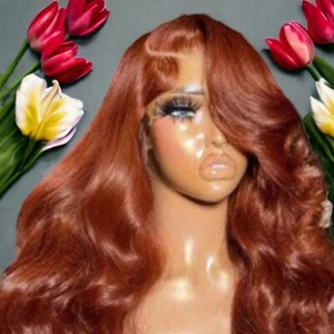 UNICE Copper Brown 13x4 Lace Front Wigs Human Hair Body Wave Maple Brown - Picture 1 of 4