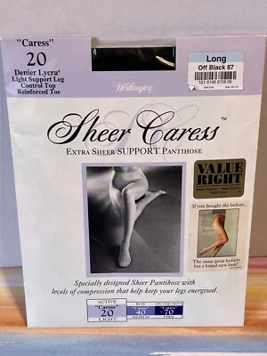 Pantimedias Worthington Sheer Caress Off Black talla larga soporte extra transparente Foto 1 de 4