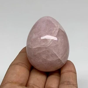 118g, 2.1"x1.6", Natural Gemstone Pink Rose Quartz Egg Crystal @India, B34476 - Picture 1 of 14