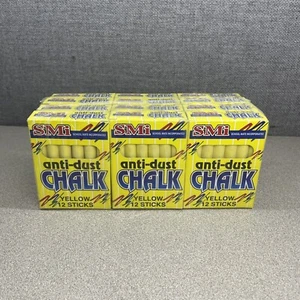 12 Boxes Vintage SMI  Anti-dust Chalk 12 Sticks Per Box New In Package Nontoxic - Picture 1 of 10