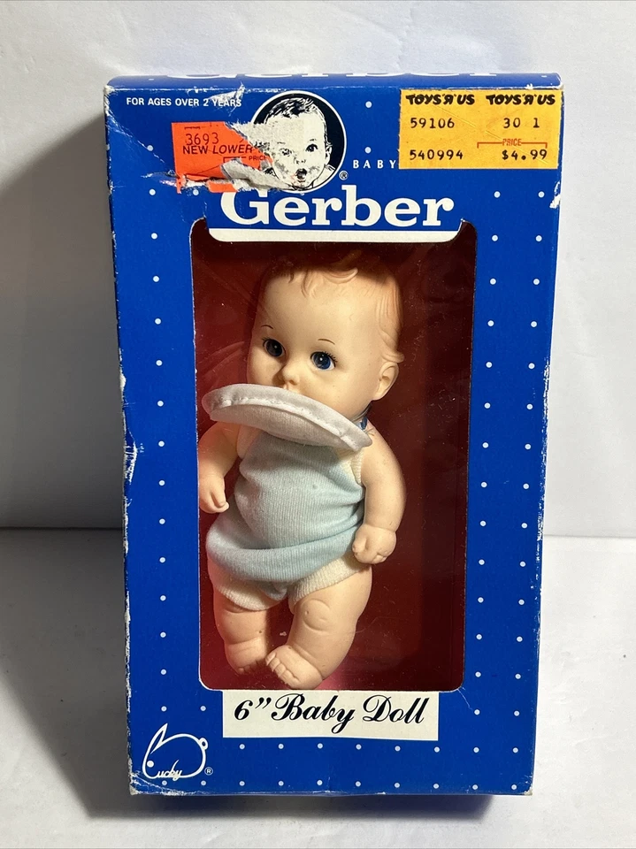 Vintage 1991 Gerber Products 6" Baby Boy Vinyl Doll #59106 T3686