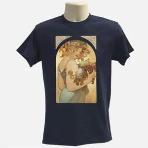 Art Nouveau T-shirt, fruit artists painting, Fruit design Mucha T-shirt - Picture 1 of 10