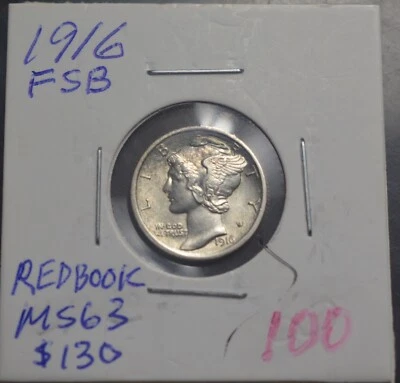 1916-P MERCURY UNC FULL SPLIT BANDS - Image 1 of 3