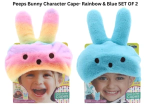 Peeps Easter Kids Cosplay Costume Bunny Character Capes Rainbow & Blue SET OF 2 - Picture 1 of 23