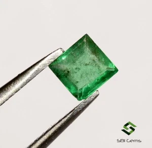 4x4 mm Certified Natural Emerald Square Cut 0.35 Cts Untreated Loose Gemstone - Picture 1 of 4