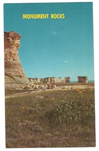 DENKMALFELSEN in der Nähe von Oakley Kansas Pyramiden Kreideformationen Postkarte KS - Bild 1 von 2
