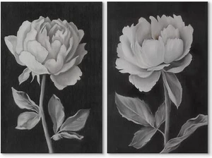 Wall26 White Peony Flower Fine Art Minimalist Canvas Prints Wall Decor - Picture 1 of 7