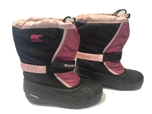 SOREL Pink/ Black Winter Snow Rain Boots Insulated With Liner Women's Size 6 - Picture 1 of 7