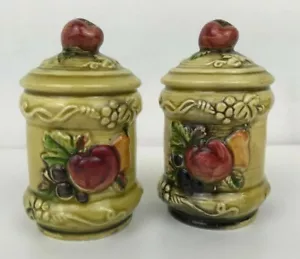 Vintage Lefton Apfel Kanister Salz und Pfefferstreuer Gelbgold Mid Century - Bild 1 von 10