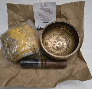 Tibetan Singing Bowl Meditation Set Chakra Healing 4" By Himalayan Bazaar Nepal - Picture 1 of 4