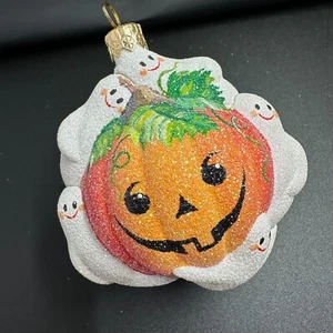 2004 Patricia Breen Circle of Spirits Pearl 4.5" Ornament Orange Pumpkin Ghosts - Picture 1 of 11