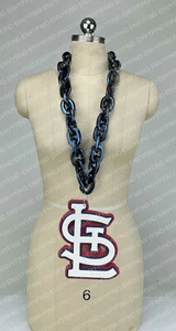 New MLB ST LOUIS CARDINALS NAVY BLUE Jumbo Big Fan Chain Necklace Foam MI USA - Picture 1 of 3