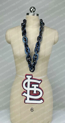 New MLB ST LOUIS CARDINALS NAVY BLUE Jumbo Big Fan Chain Necklace Foam MI USA - Image 1 of 3