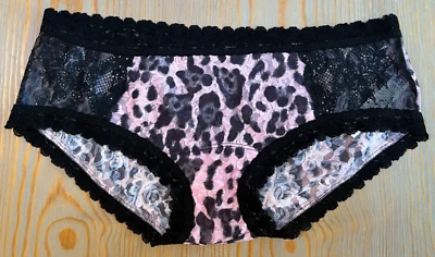 Hanky Panky Boyshort Bragas Rosa y Negro Animal Print Encaje Talla L NUEVO SIN ETIQUETAS Foto 1 de 3