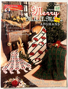 Merry Mile-A-Minute Christmas Holiday Afghans Crochet Patterns Book Super RARE