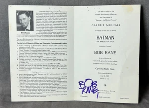 Programma cena tributo tributo Bob Kane firmato unico e raro per Batman 50°! Fantastico! - Foto 1 di 6