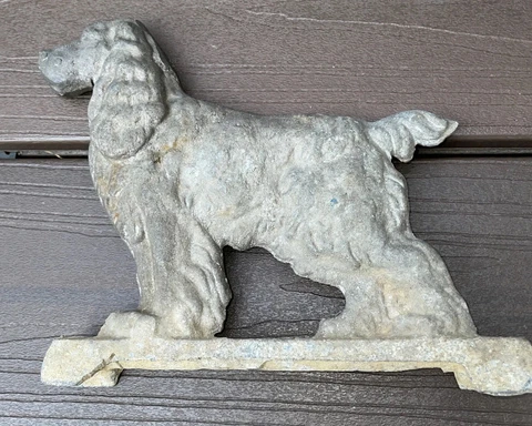 VTG Metal Cocker Spaniel Dog Mailbox Topper OR Fence Gate Finial Detailed, Heavy Cover
