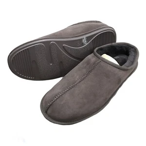 Kirkland Signature Men's Shearling Genuine Sheepskin Clog Slipper Brown - Picture 1 of 3