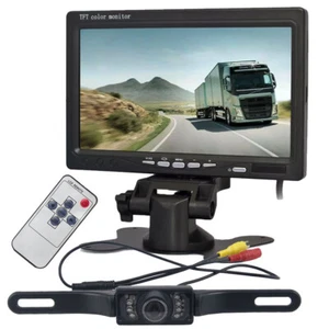 7" Car Monitor w/ IR Night Vision Waterproof Rear View Reverse Backup HD Camera - Picture 1 of 23