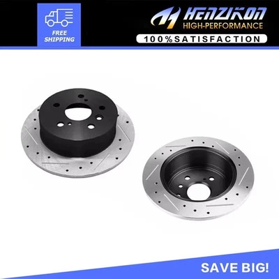 Rotores de freno traseros perforados para Toyota Avalon Camry Lexus ES300h ES350 2013-2017~ Foto 1 de 4