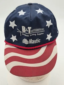 VTG Stars n Stripes Rope Front Snapback Trucker Cap B&T Distributors Mastic Co - Picture 1 of 10