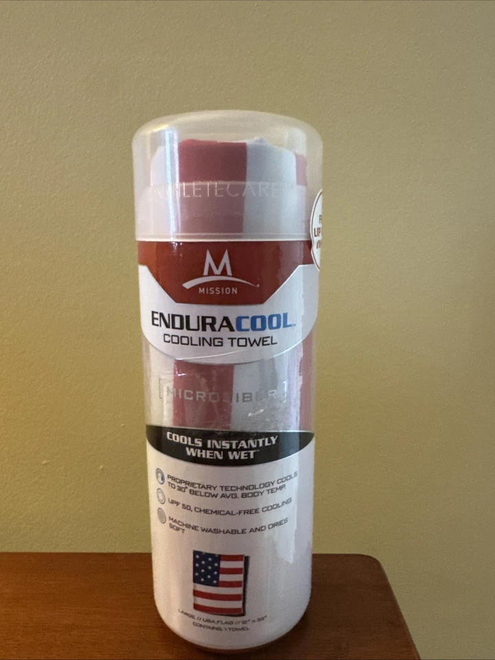 Mission Enduracool American USA Flag Microfiber Cooling Towel 12x33 Large K2