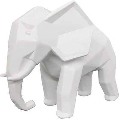 Figura Elefante Blanco Elefante Estatua Decoración, Geometría Moderna Elefante Estatua... Foto 1 de 4