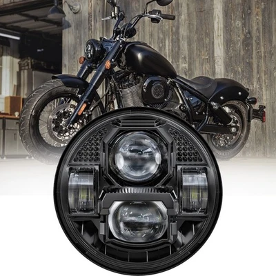 Faro LED con haz alto bajo para Indian Scout Bobber Chief DOT 5 3/4 pulgadas Foto 1 de 4